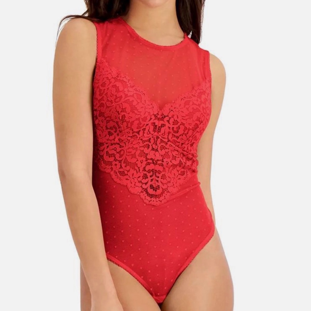 Red Mesh Bodysuit - Picture 6 of 6